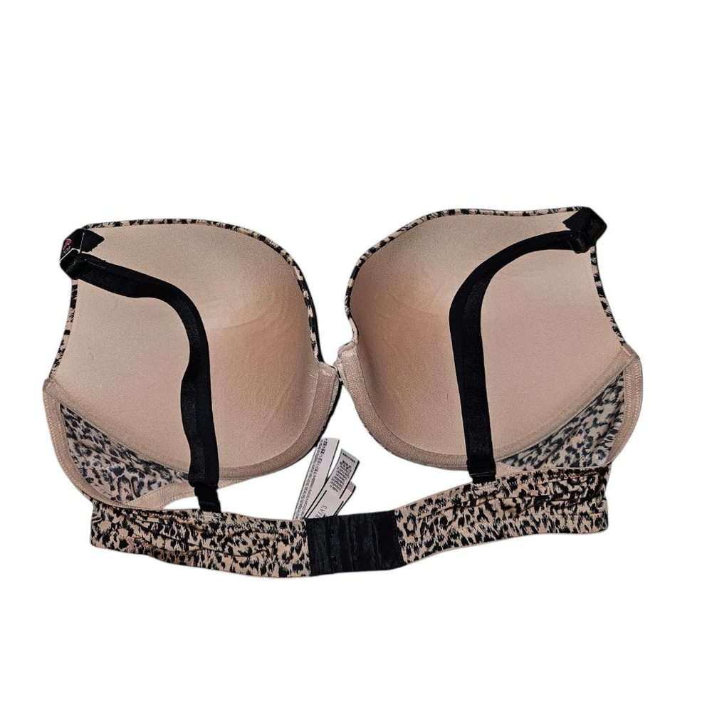 Victoria's Secret Push Up Bra Size 40C Beige Leopard Print New - Picture 2 of 7